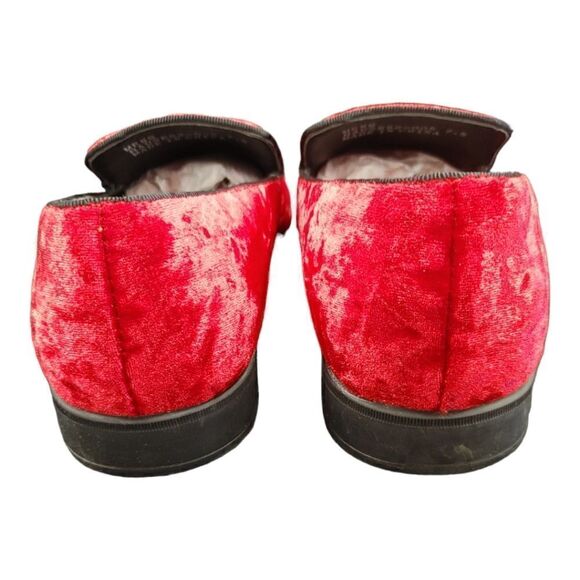 MEN'S AMALI HAUSER2 RED CRUSHED VELVET SLIP ON DRESS SHOE SIZE 7.5D - Picture 5 of 8